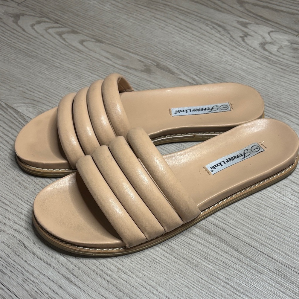 Forever Link Nude Padded Multi-strap Slide Sandals